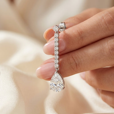 Bespoke Teardrop Diamond Earrings media 2