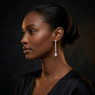 Bespoke Teardrop Diamond Earrings media 3