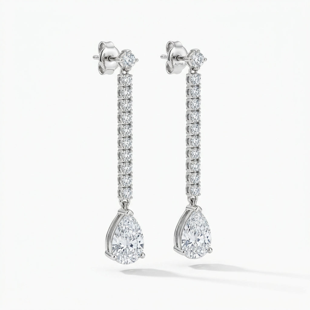 Bespoke Teardrop Diamond Earrings