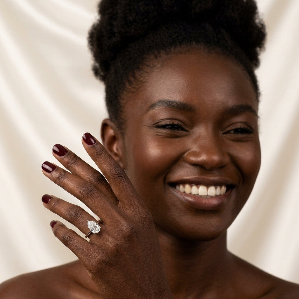 Sapphire Marquise Halo Ring